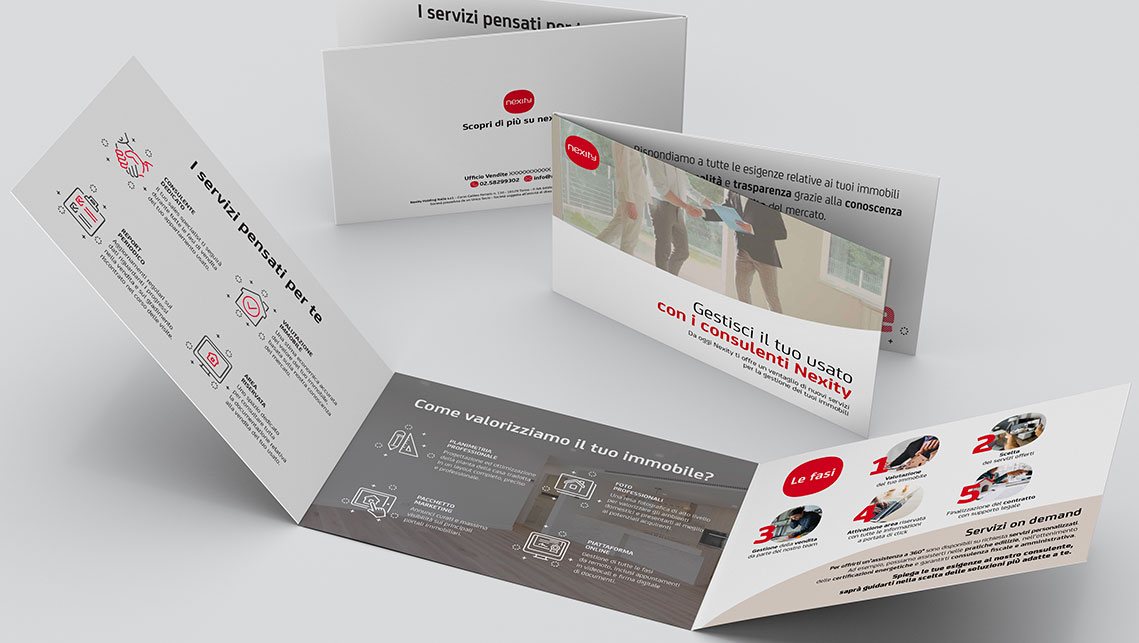The leaflet created by ATC to present Nexity Agency