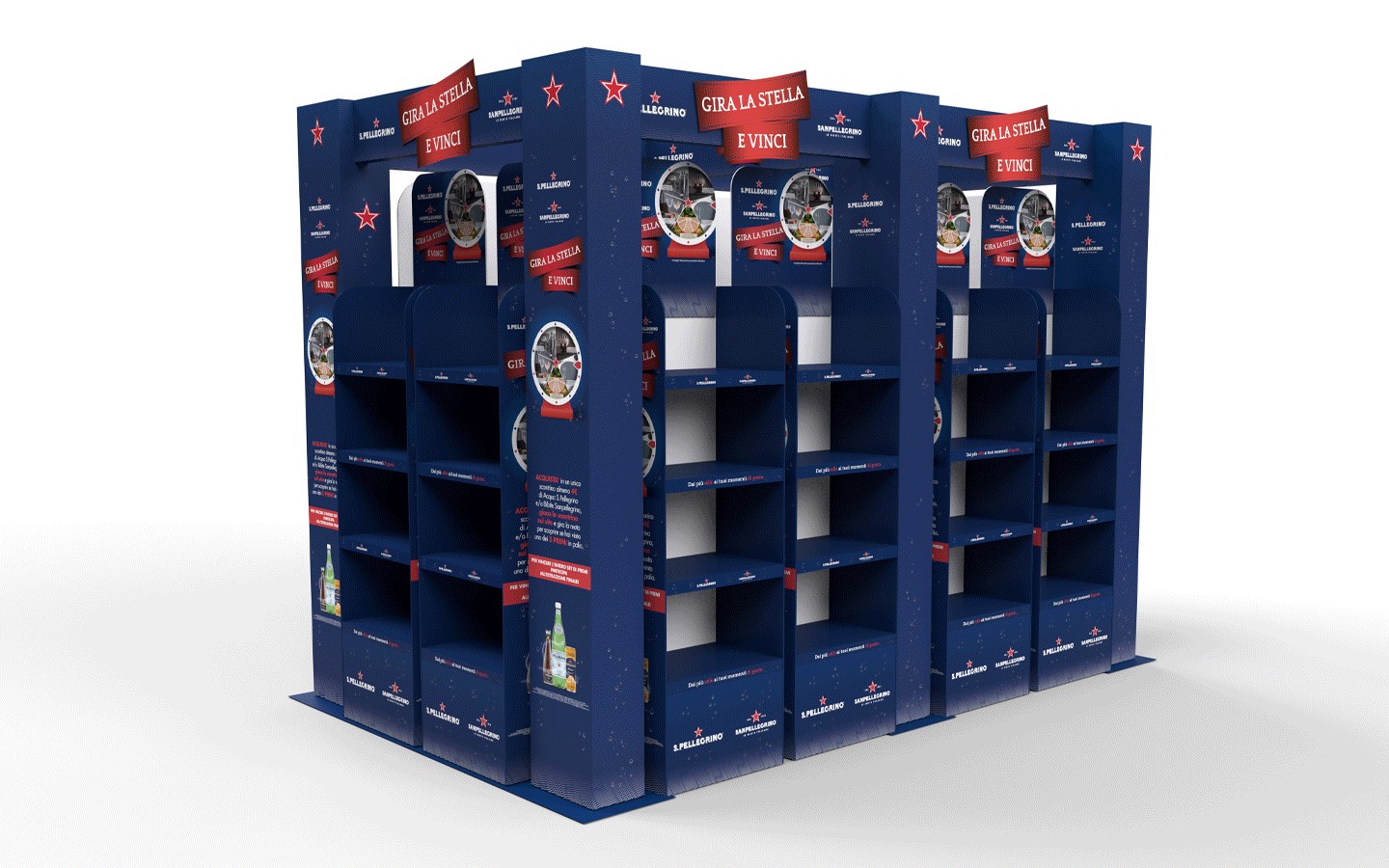 In-store materials for Sanpellegrino promo - Spin the star and win