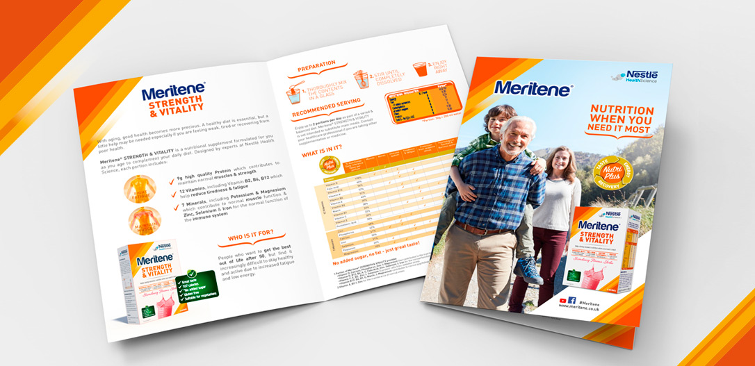 leaflet informativo ATC Nestlé Health Science Meritene Forza e Vitalità