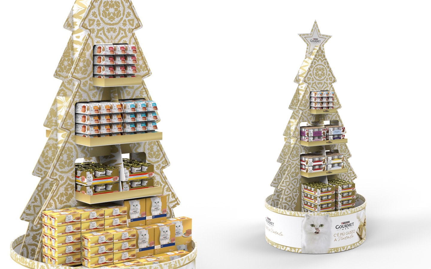The Christmas standing display unit created by ATC for Purina Gourmet