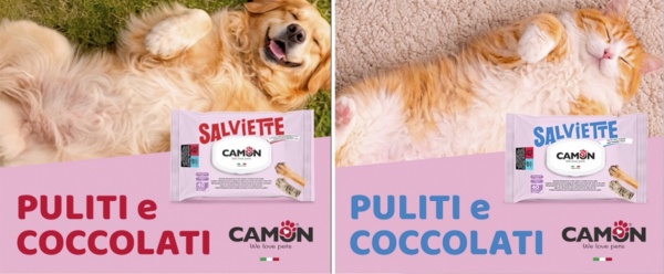 The Camon & Croci pet care wipes range for dogs and cats