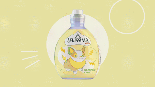 The graphics designed by ATC for the second Pokémon limited edition Issima bottles