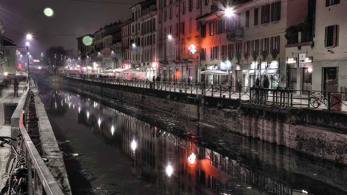 Milan Navigli by night