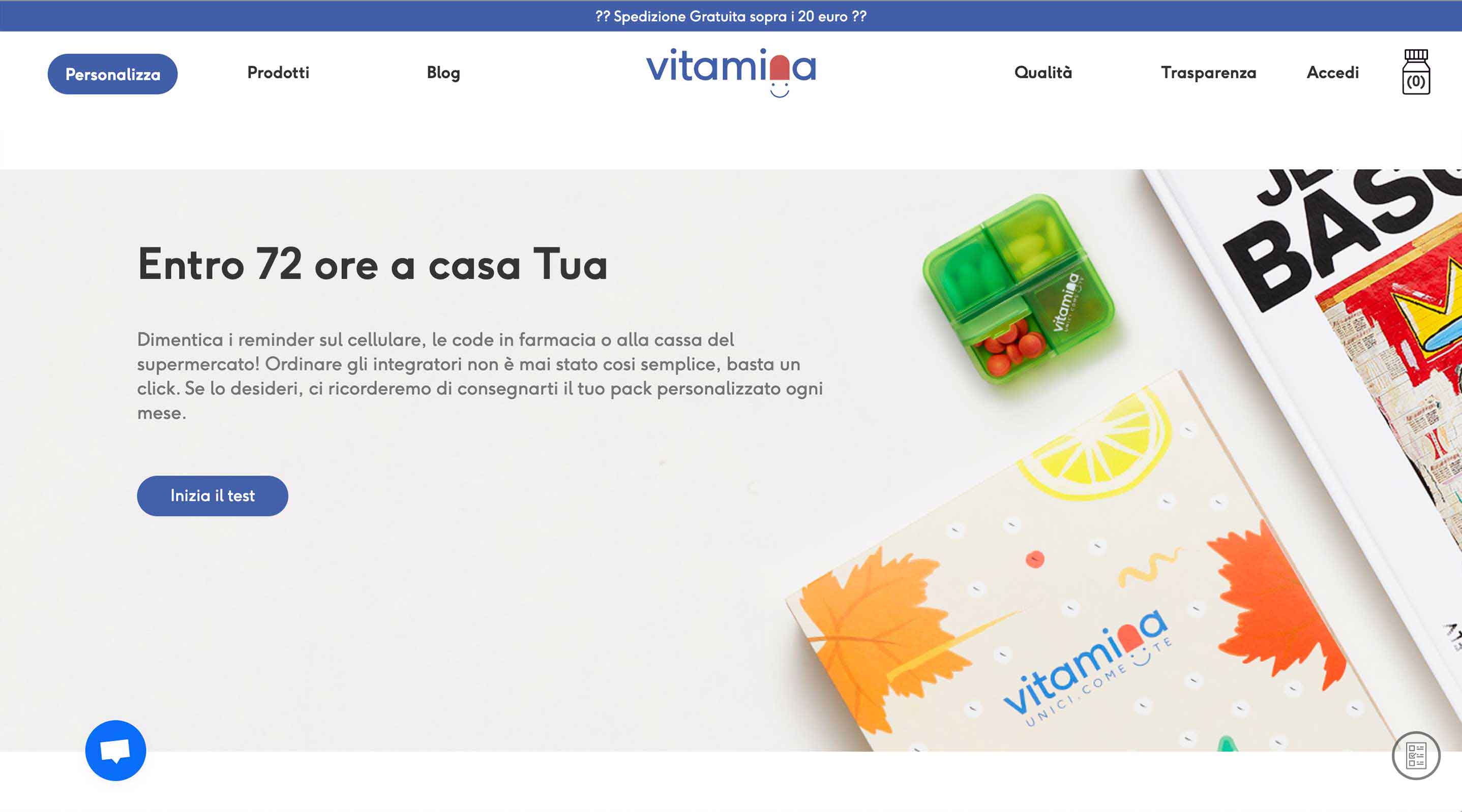 Vitamina is the first delivery service for Made in Italy personalized supplements.