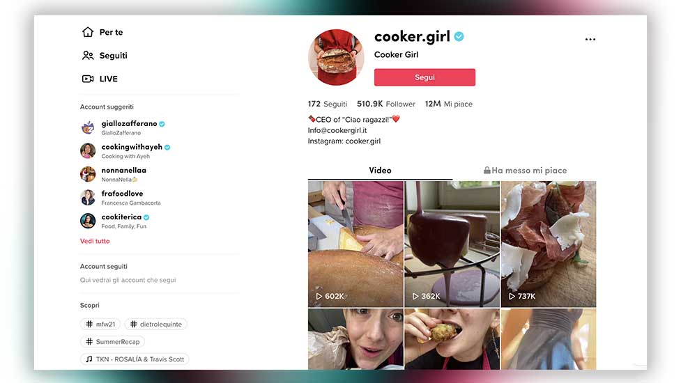 Cooker Girl's profile on TikTok