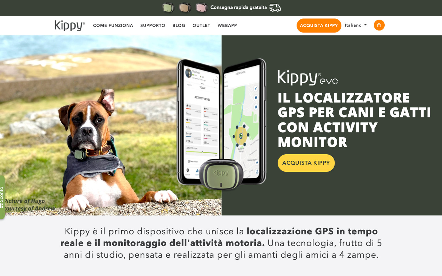 Kippy wearable collar with gps for pets