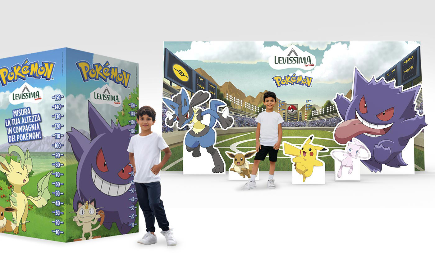 Materials inspired to the Issima and Pokémon collaboration ATC created for the Levissima Family Run