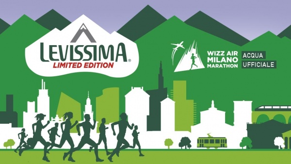 The communication materials for Levissima by ATC for the Wizz Air Milano Marathon 2024
