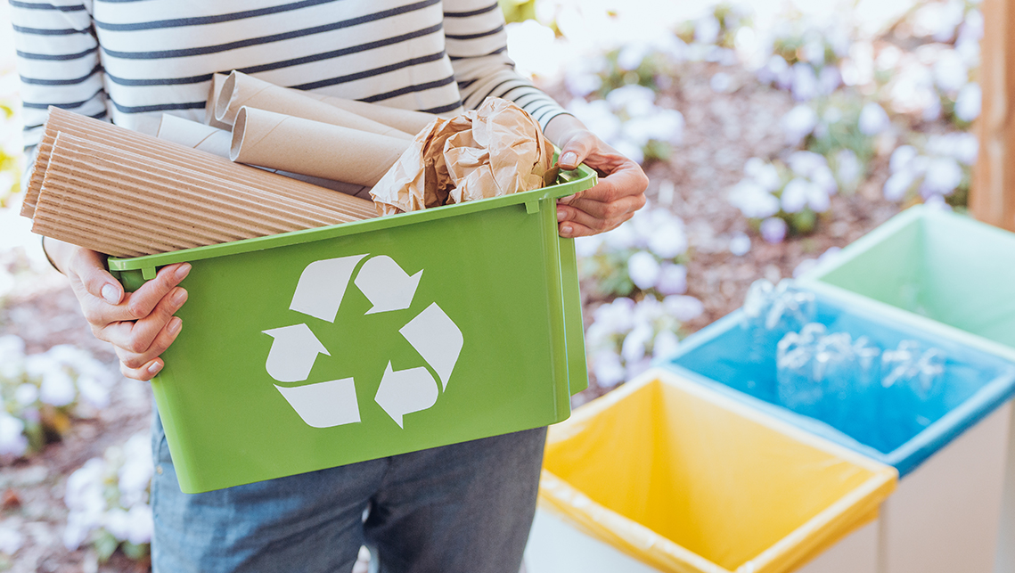 The increase of the recycling rate of paper and cardboard