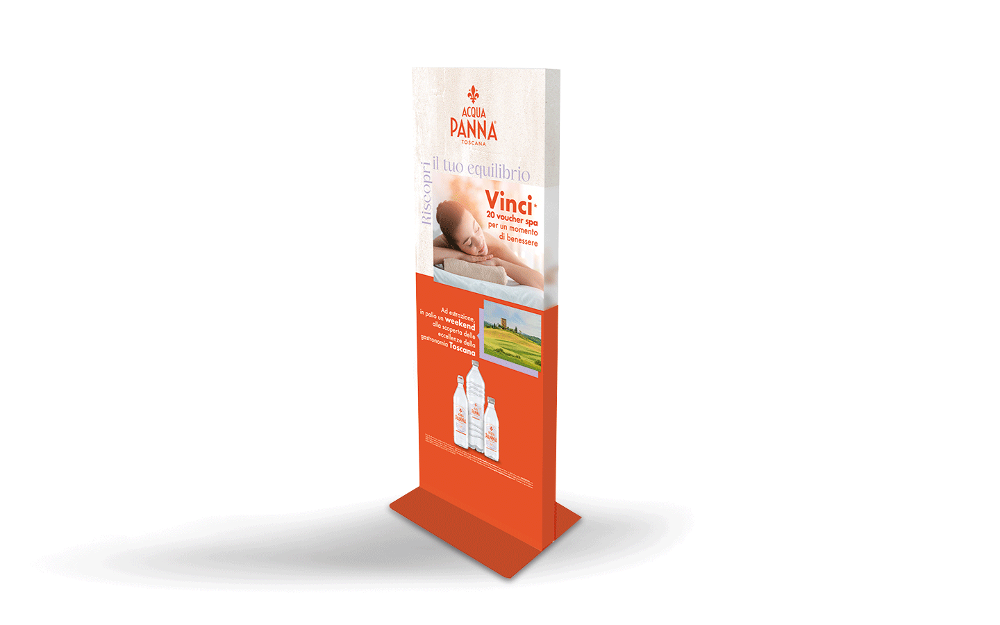 ATC creates the in-store assets for the 2023 Acqua Panna promo, including totems, wobblers, arches and standing display units