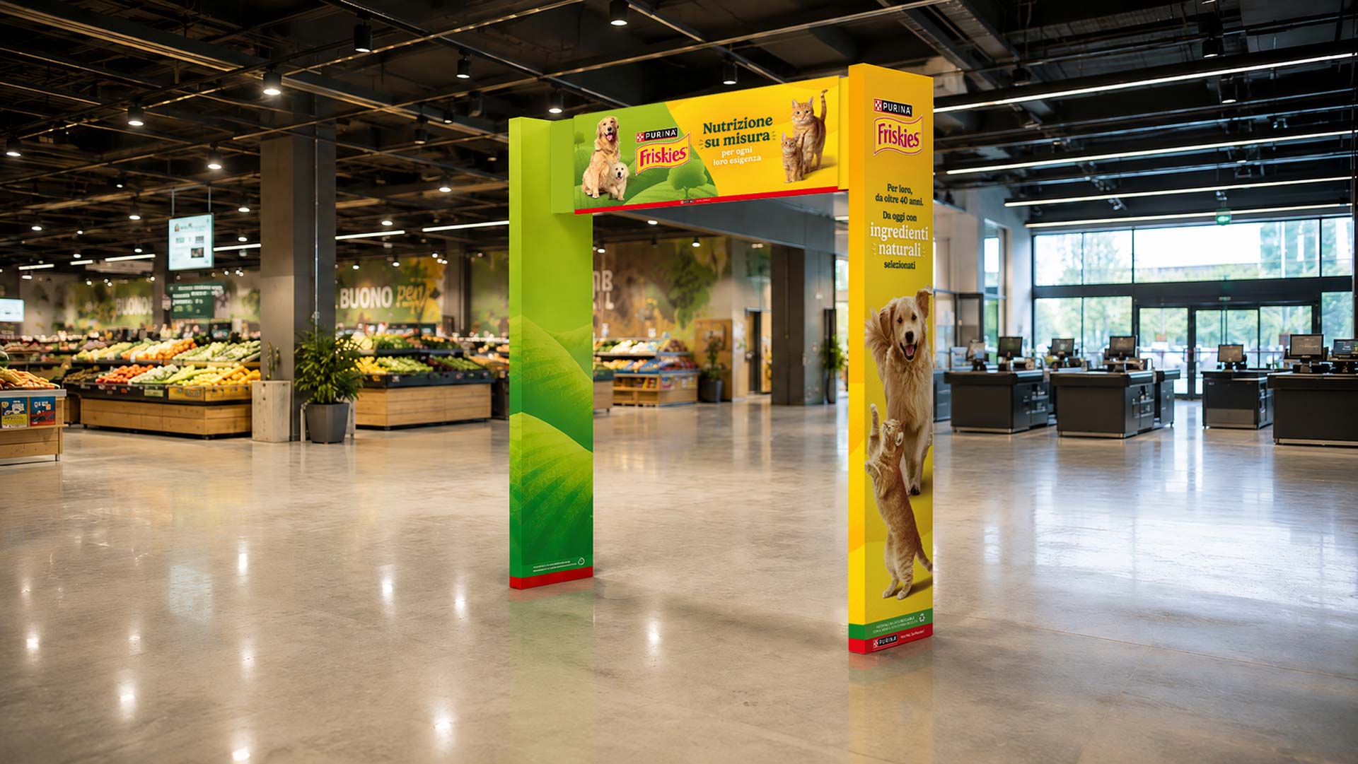 Friskies arch and display units with  ATC - All Things Communicate creative direction