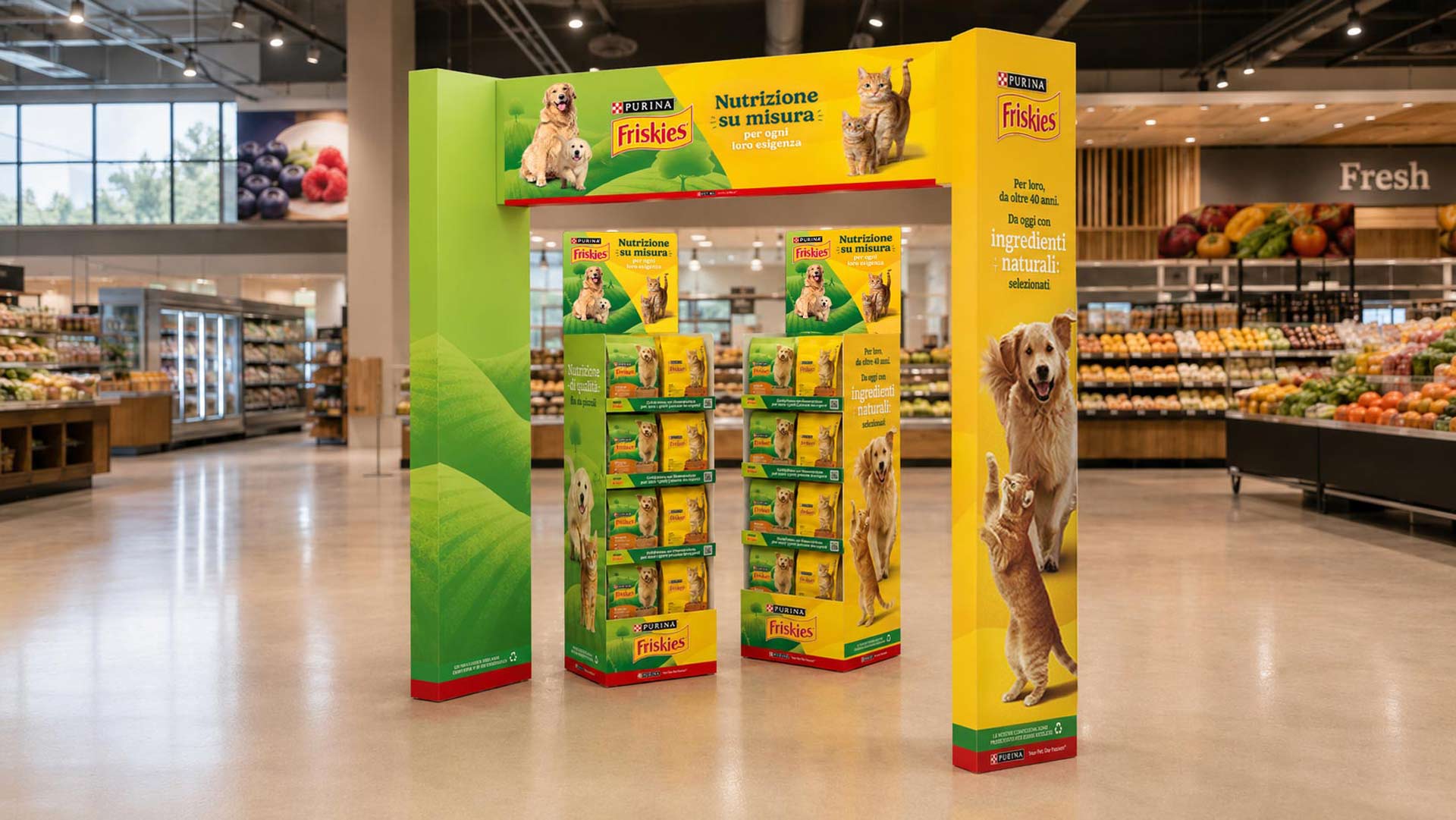 Friskies arch and display units with  ATC - All Things Communicate creative direction