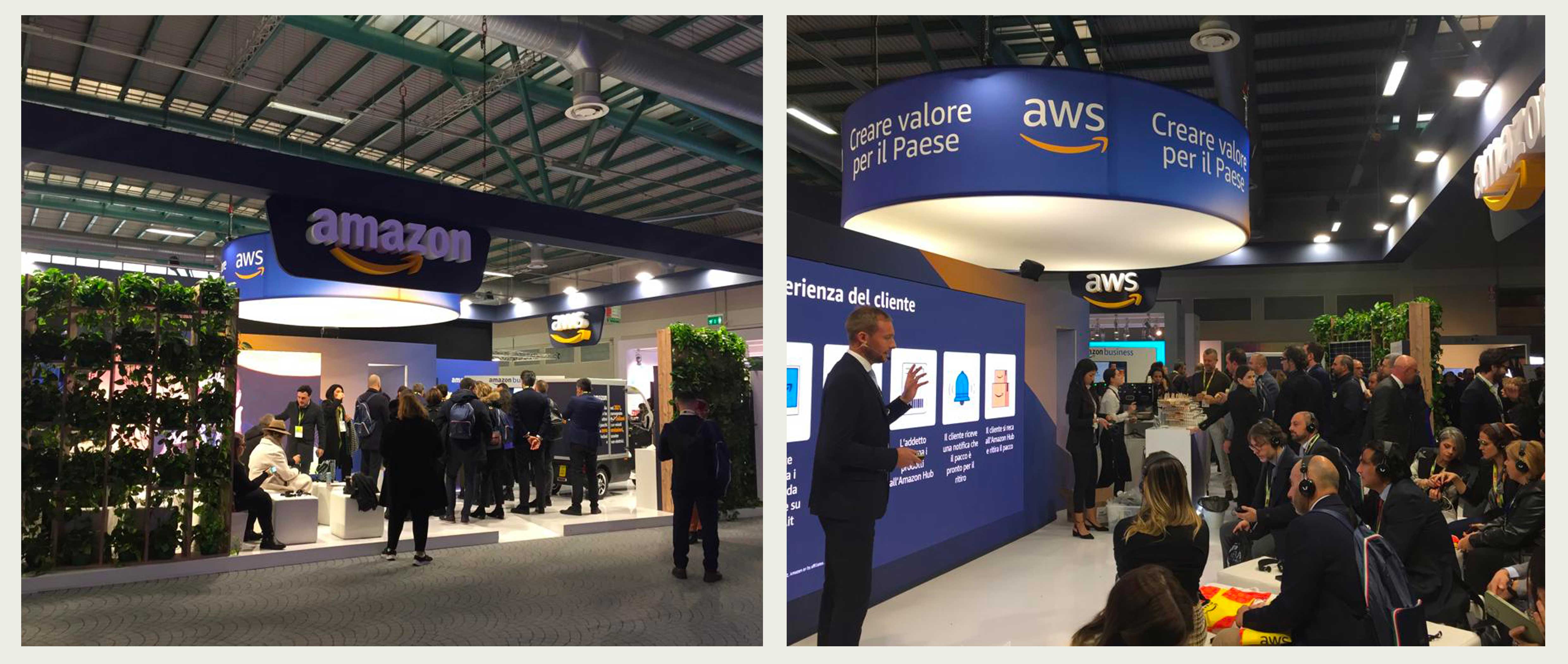 The Amazon & AWS stand designed for ANCI 2022
