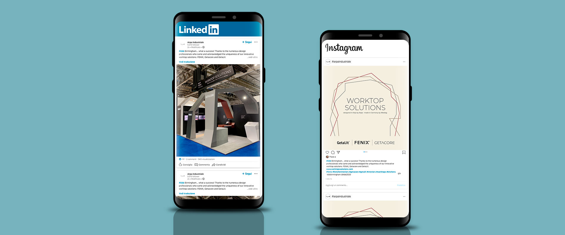 LinkedIn social campaign to launch the new Worktop Solutions project