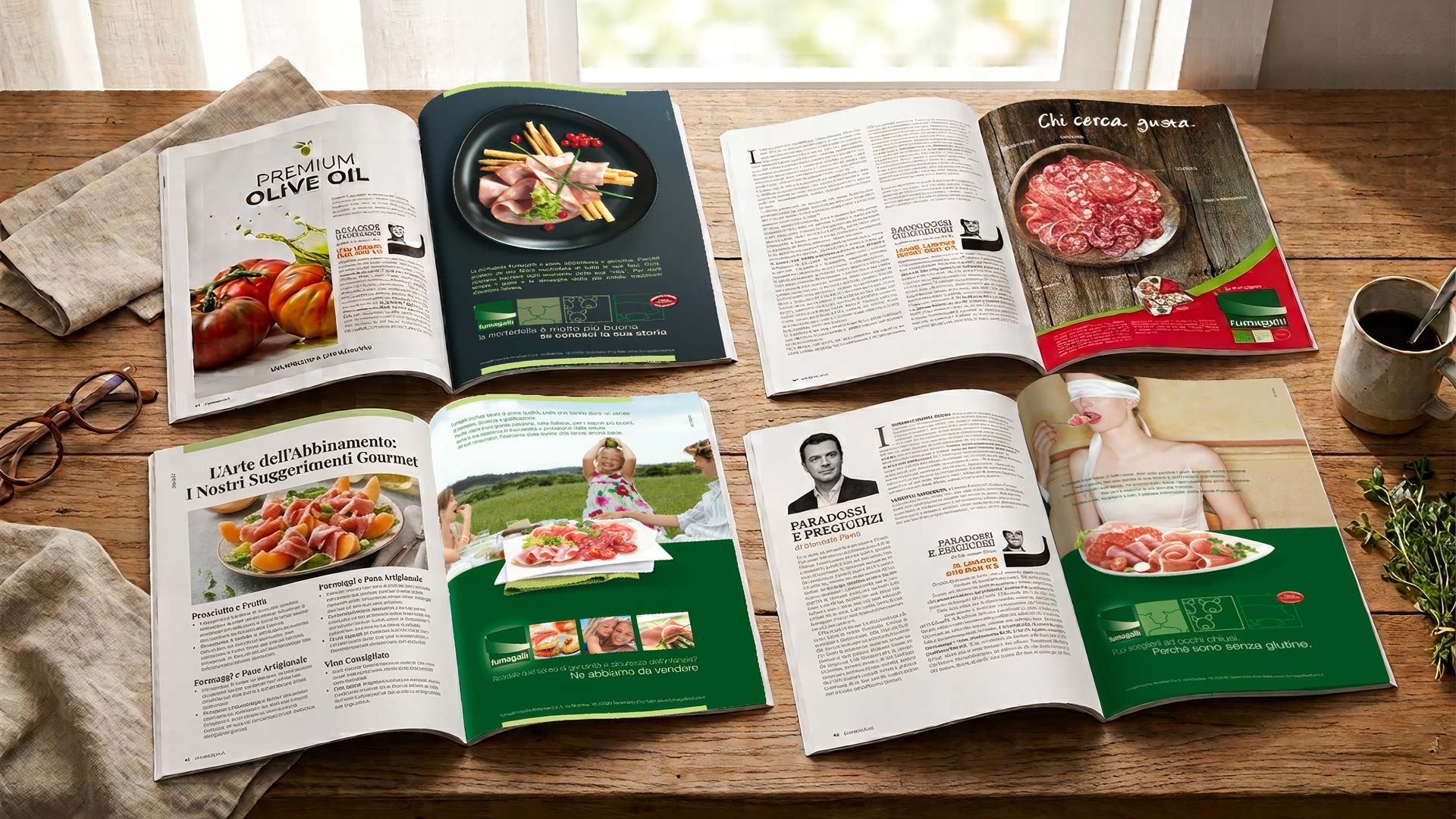 The development of the Fumagalli Salumi logo and the advert for Corriere della Sera, alongside the first sliced meat packaging projects, including for international markets, created by ATC – All Things Communicate.