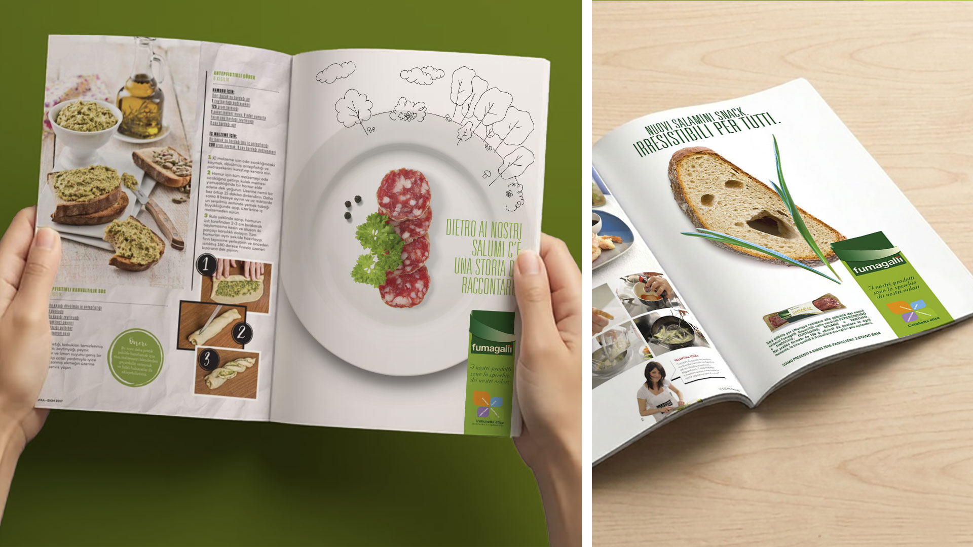 The “Etichetta Etica” big idea created by ATC for Fumagalli Salumi: the key concept with the flower logo, experiential stands, the blog, online and offline amplification for Expo 2015, the animal welfare packaging line and trade press pages.>
                    </picture>
                </div> <div class=