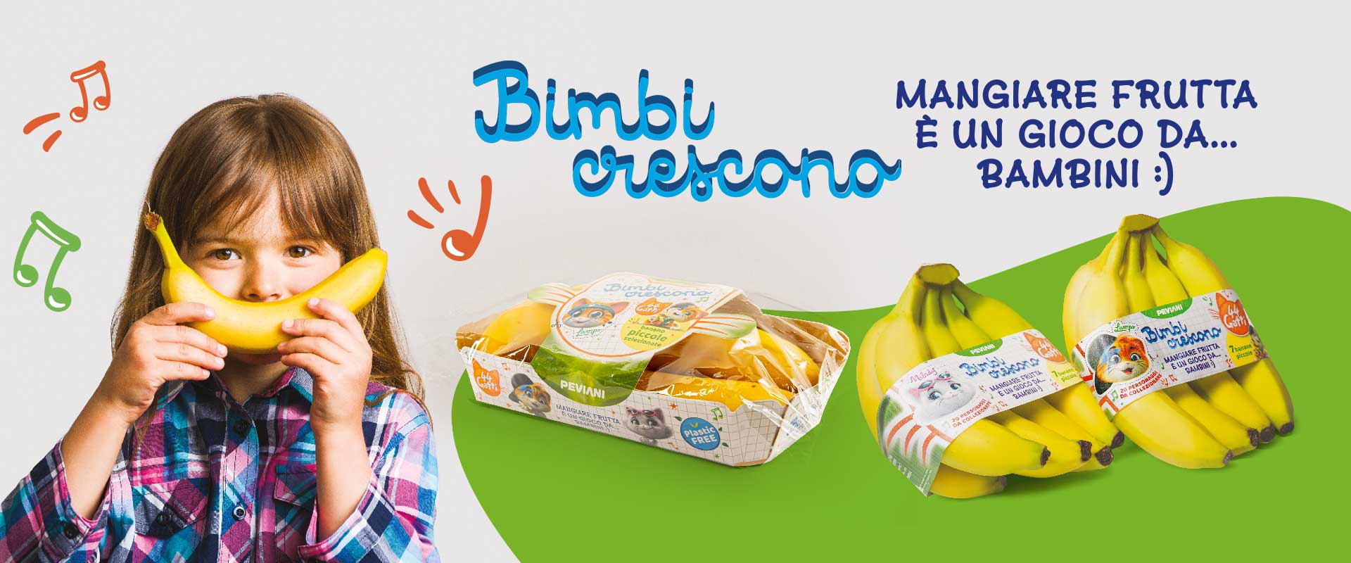 The packaging for the Bimbi Crescono bananas