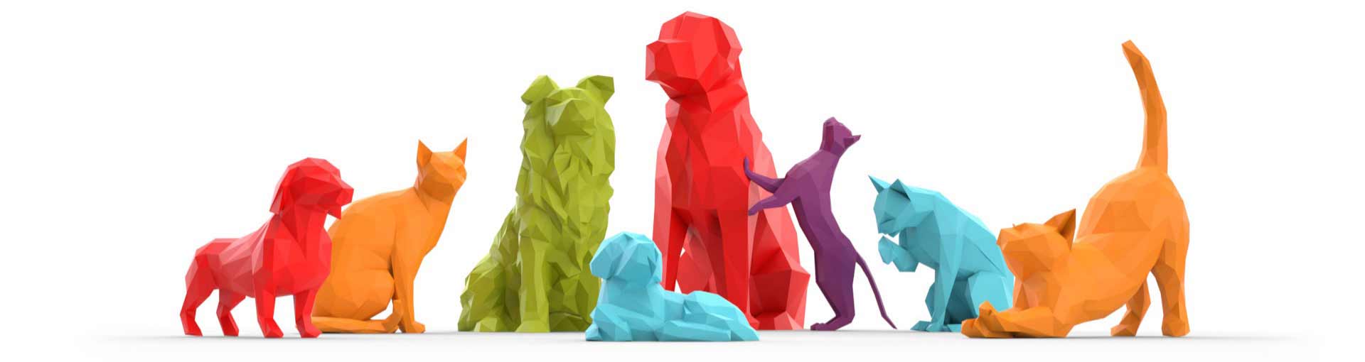 decorative 3D animals in Purina's new offices