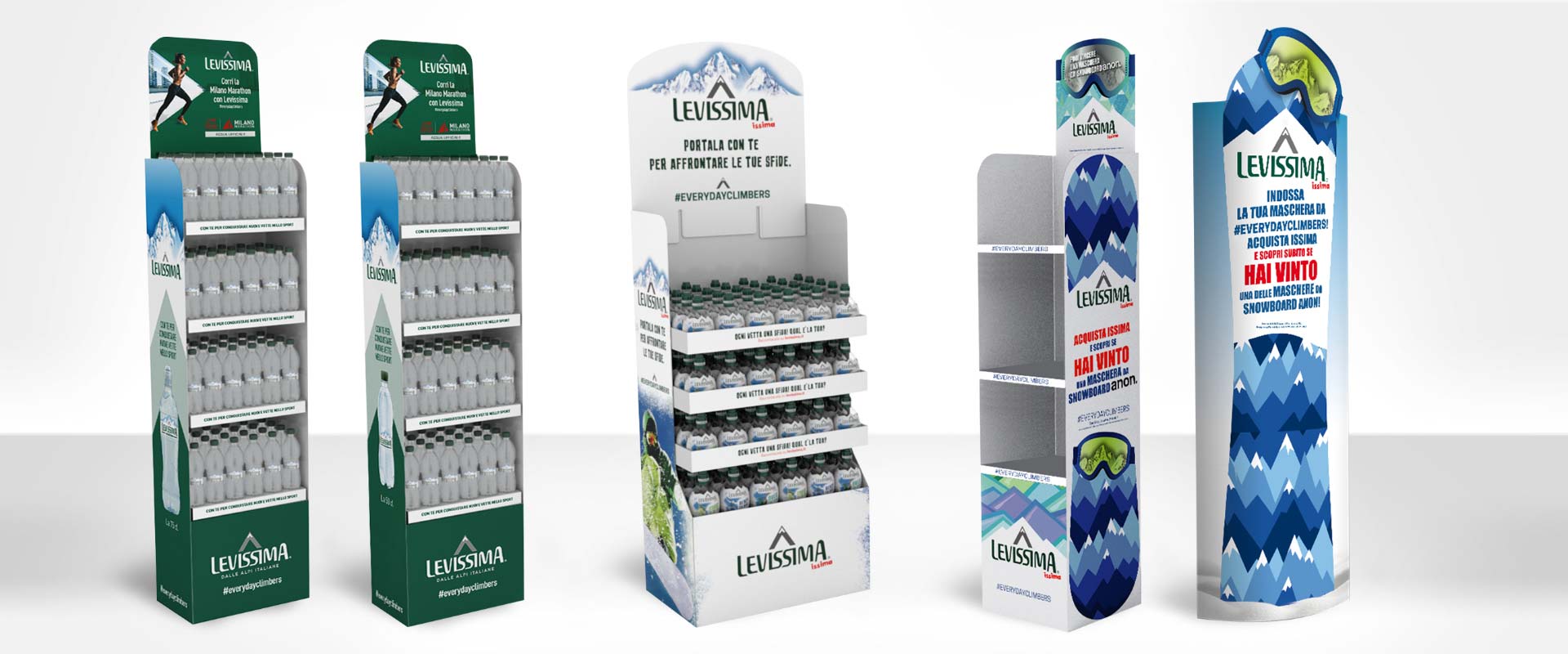 Levissima standing display units for retail