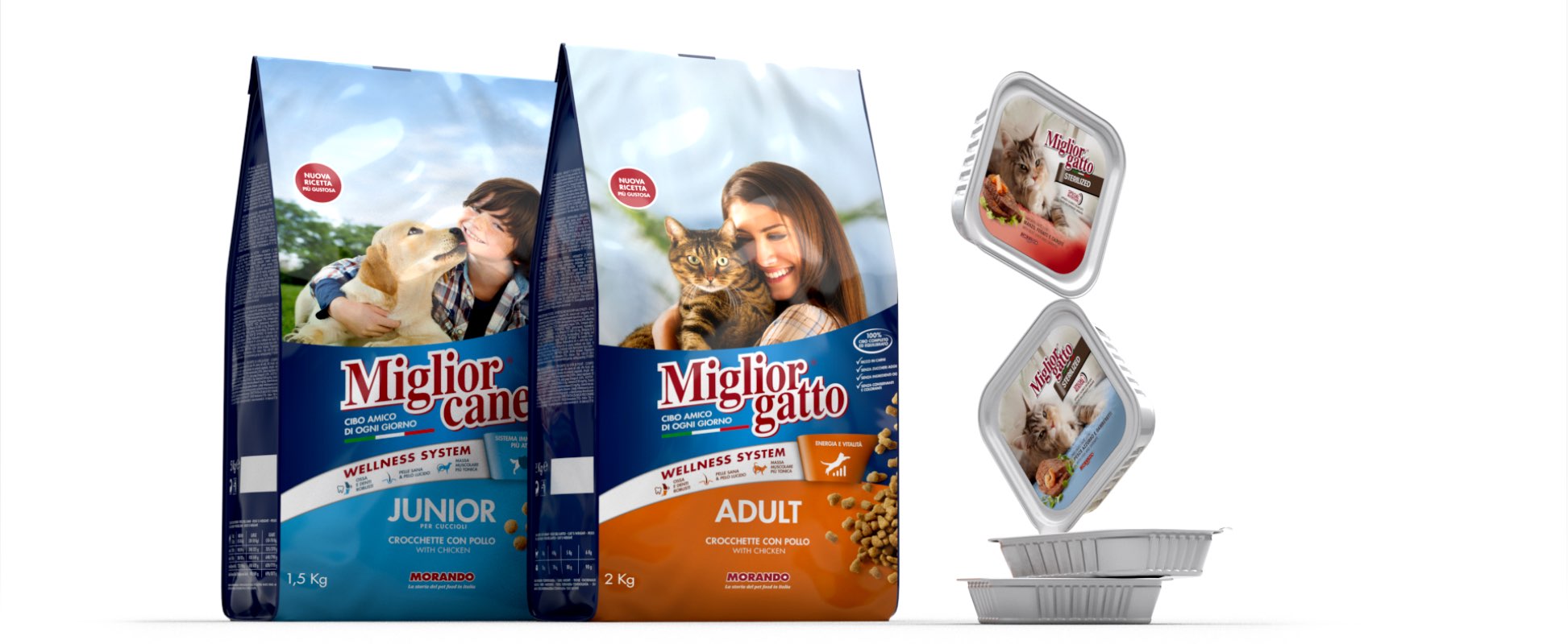 packaging design migliogatto secco sterilized umido