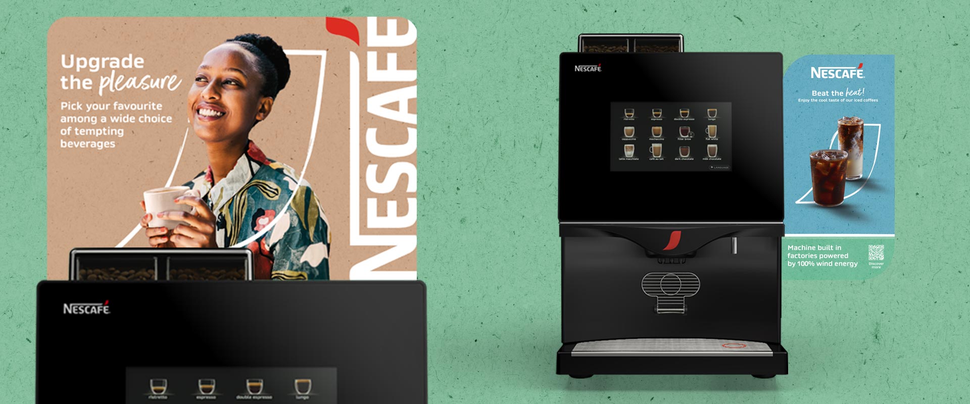 B2C crowner and side panel for the launch of the new Nescafé Fusion coffee machine by Nestlé Professional