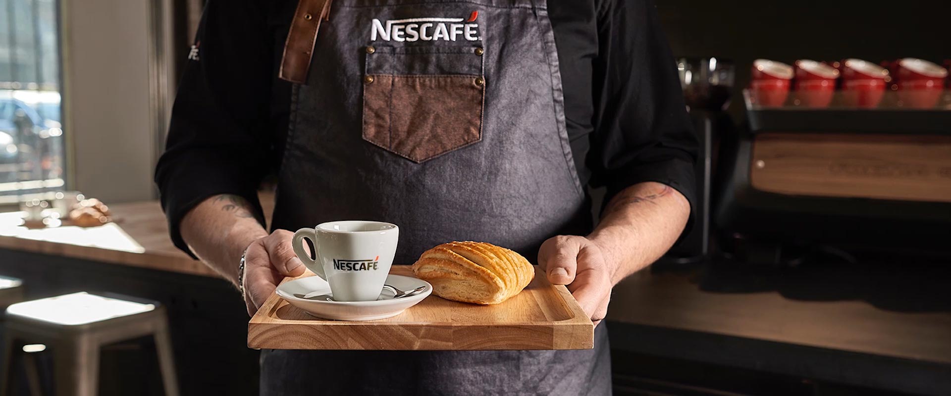 Nescafé beans countertop communication materials