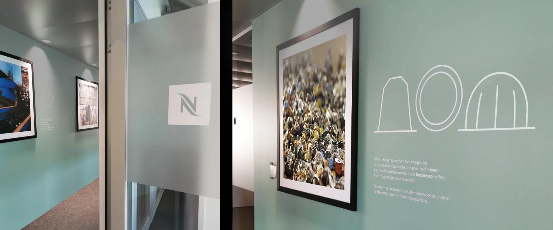 Images and graphic elements of new Nespresso offices