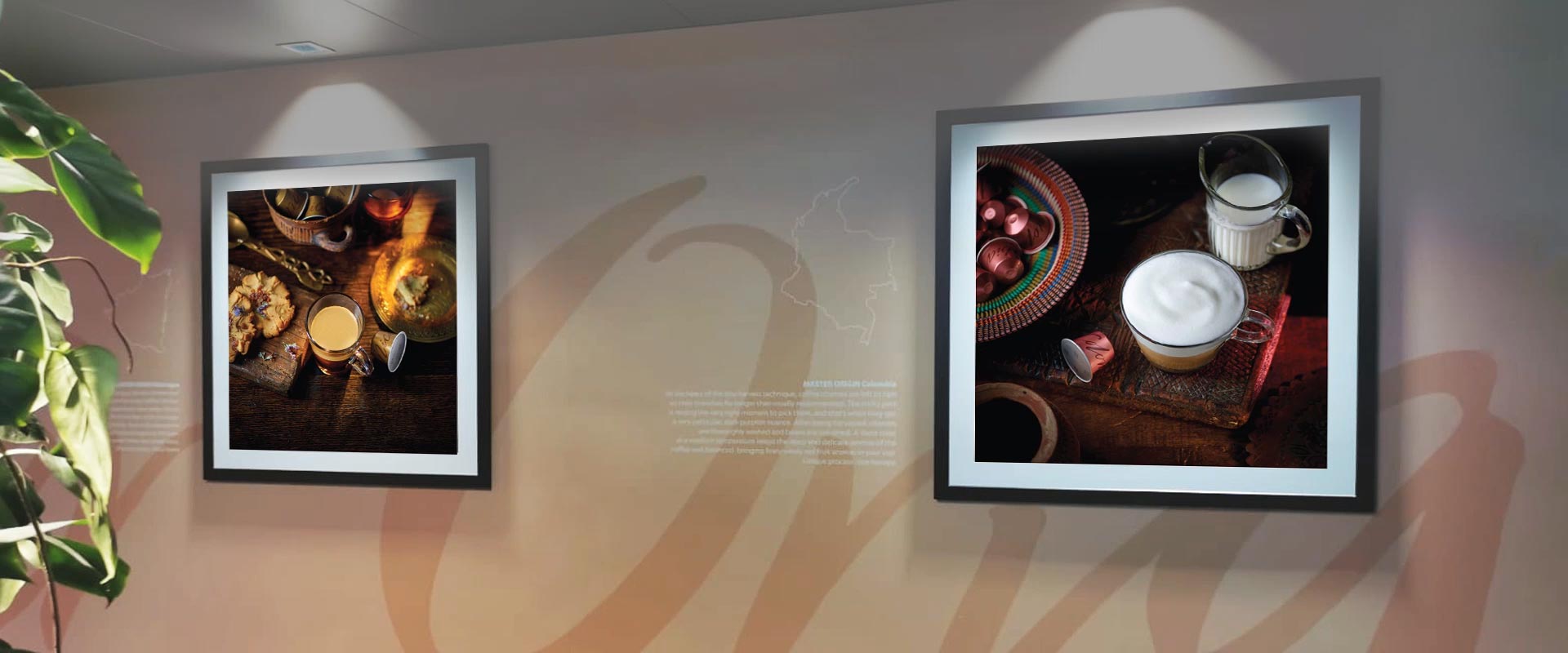 The iconic Nespresso photographs in the halls