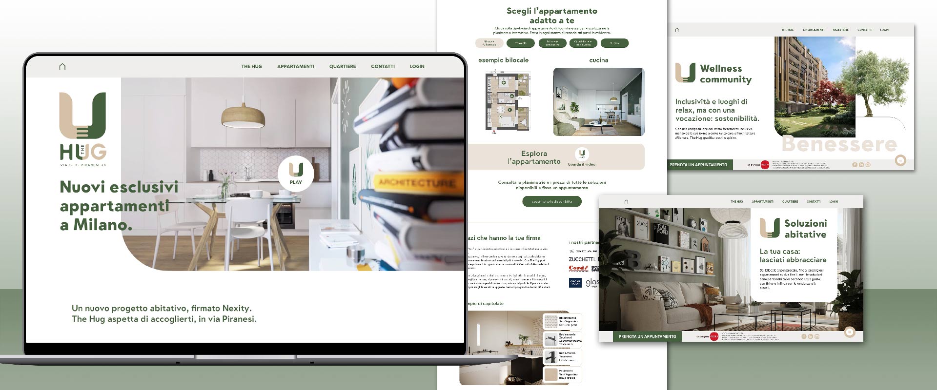 The Hug mini-site reflects the identity of the project