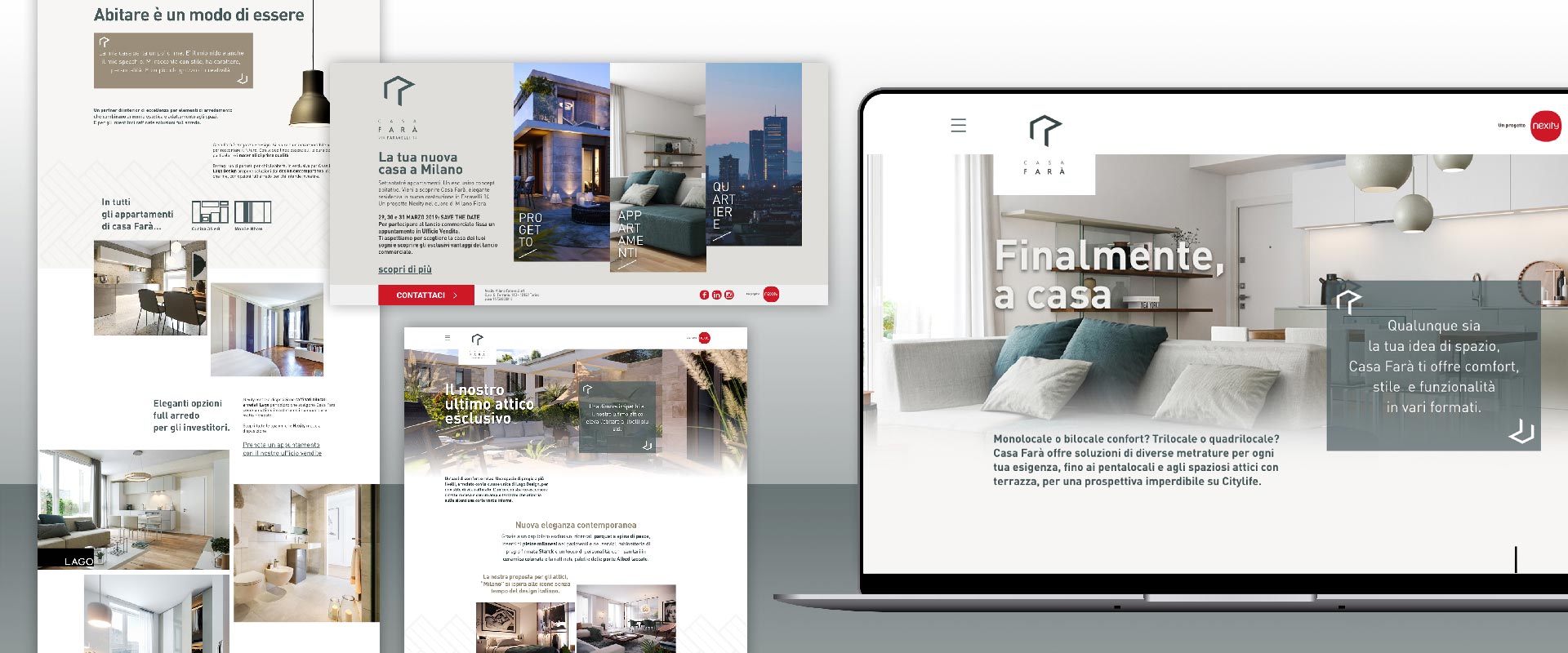 Casa Farà mini-site has its own visual identity, linked to the housing concept