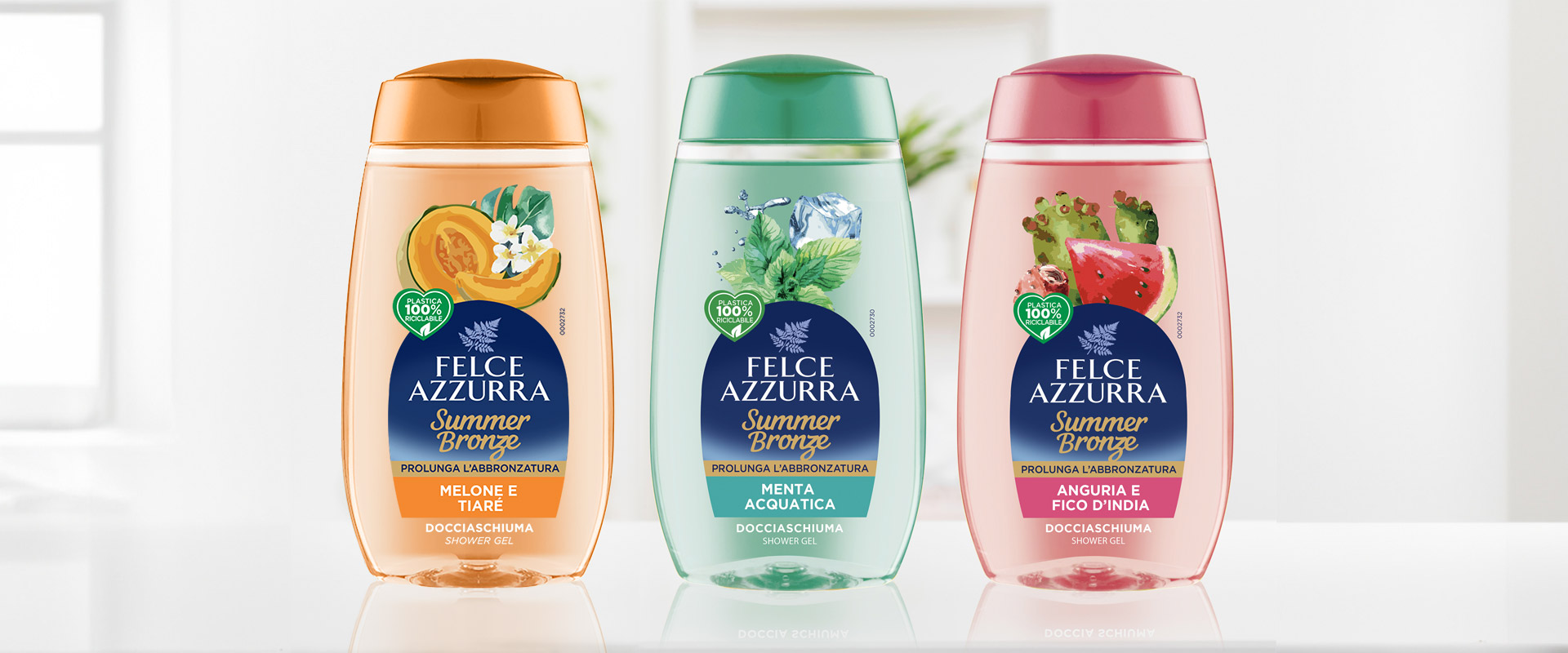 New packaging shower gel Felce Azzurra Summer Bronze