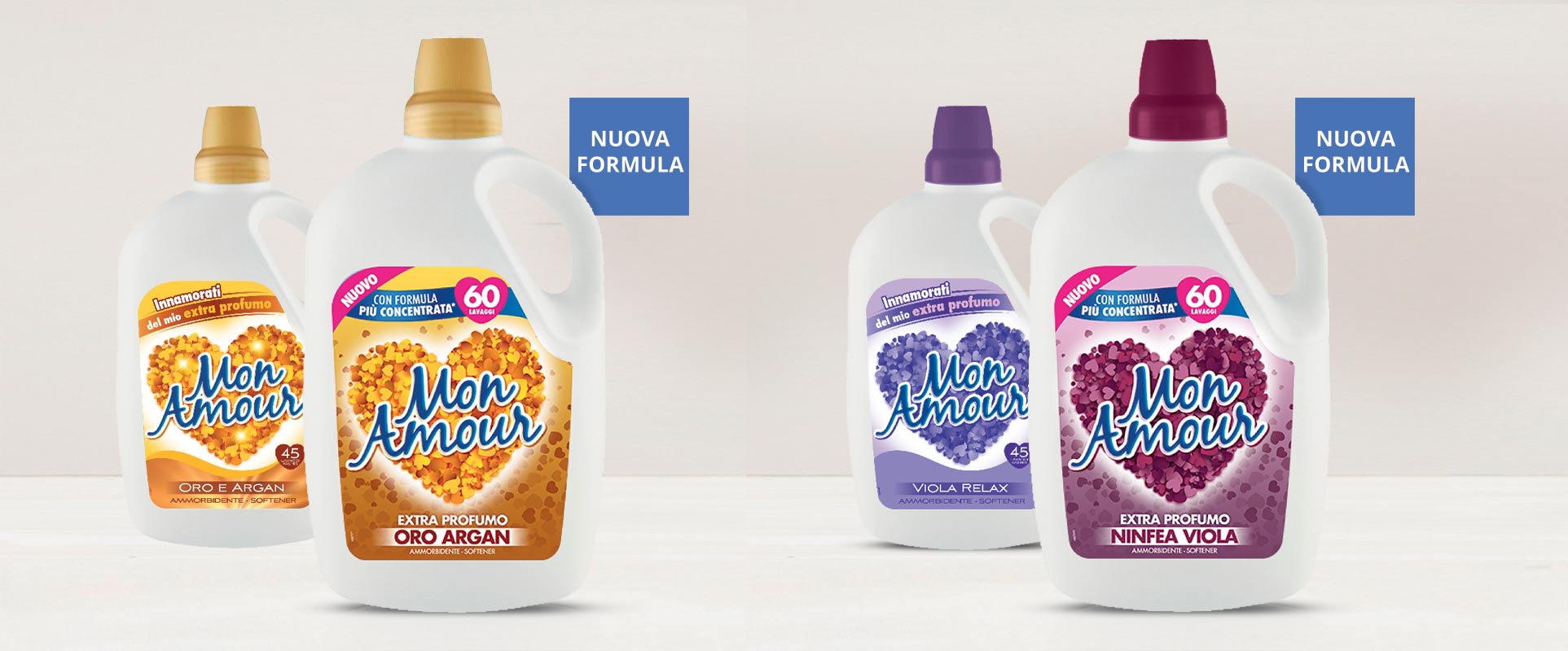 New packagings for Mon Amour fabric softeners