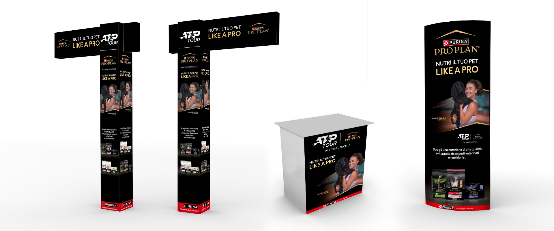 The development of the key visual and POP communication materials created by ATC for Purina® PRO PLAN® as part of the Like a PRO™ project.