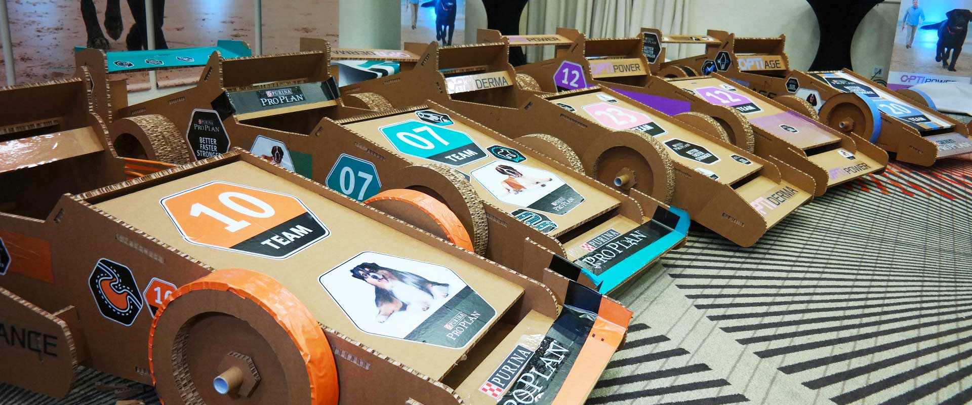 Concept creatività Formula Uno convention Purina Pro Plan evento