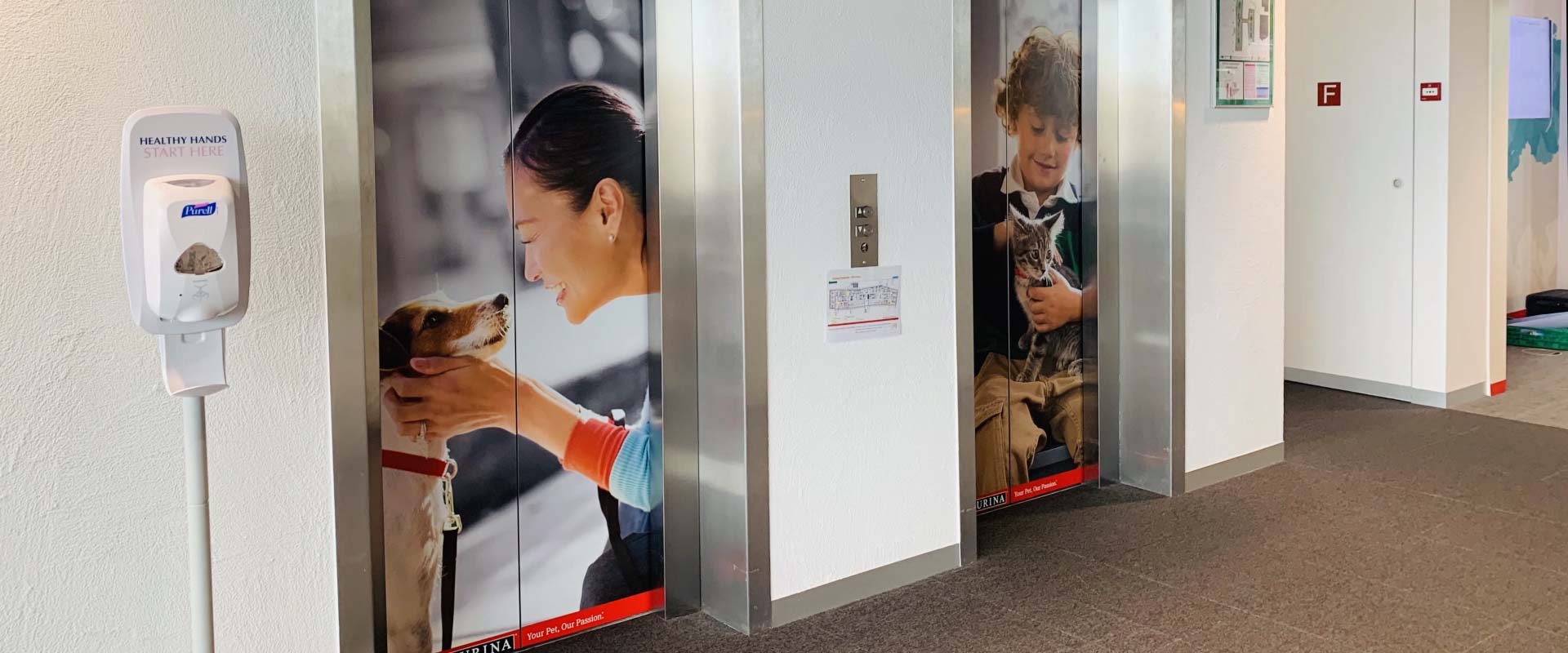 Purina office design elevators