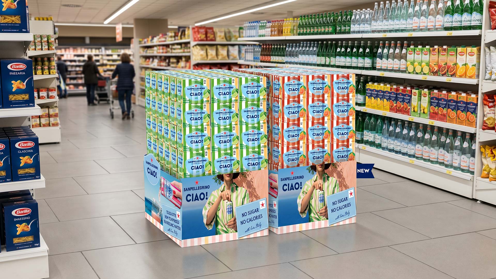 BTL assets for Sanpellegrino CIAO! in grocery retail, delivered by ATC – All Things Communicate