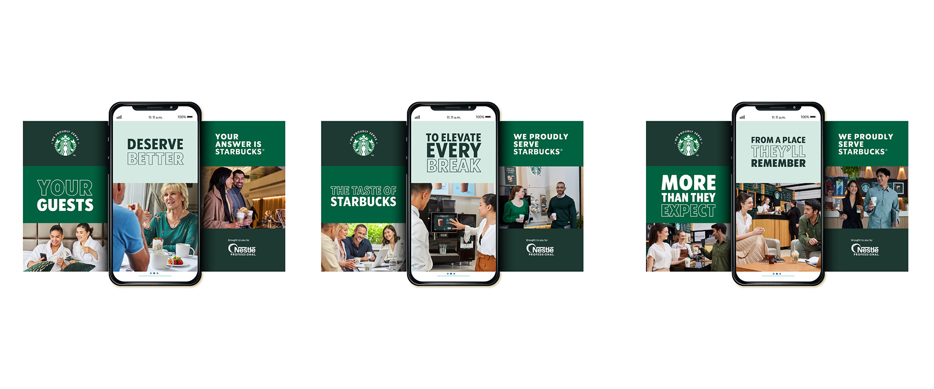 Social content from the We Proudly Serve Starbucks® campaign, developed by ATC for Starbucks