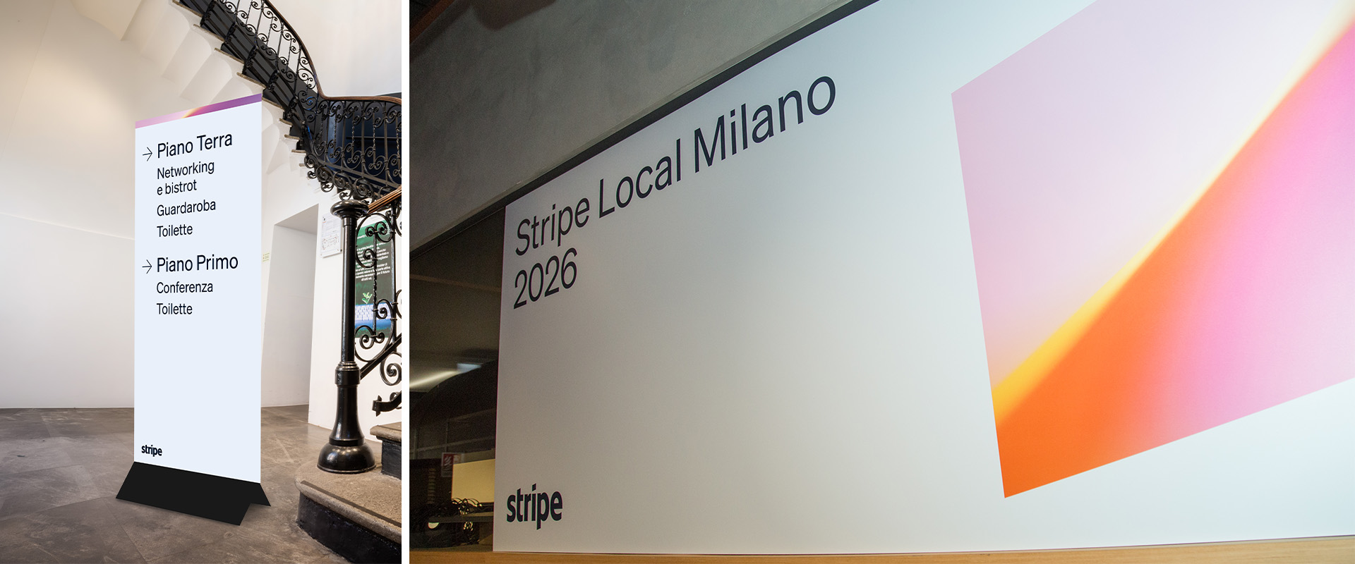 The materials designed by ATC for the Stripe Local Milan event