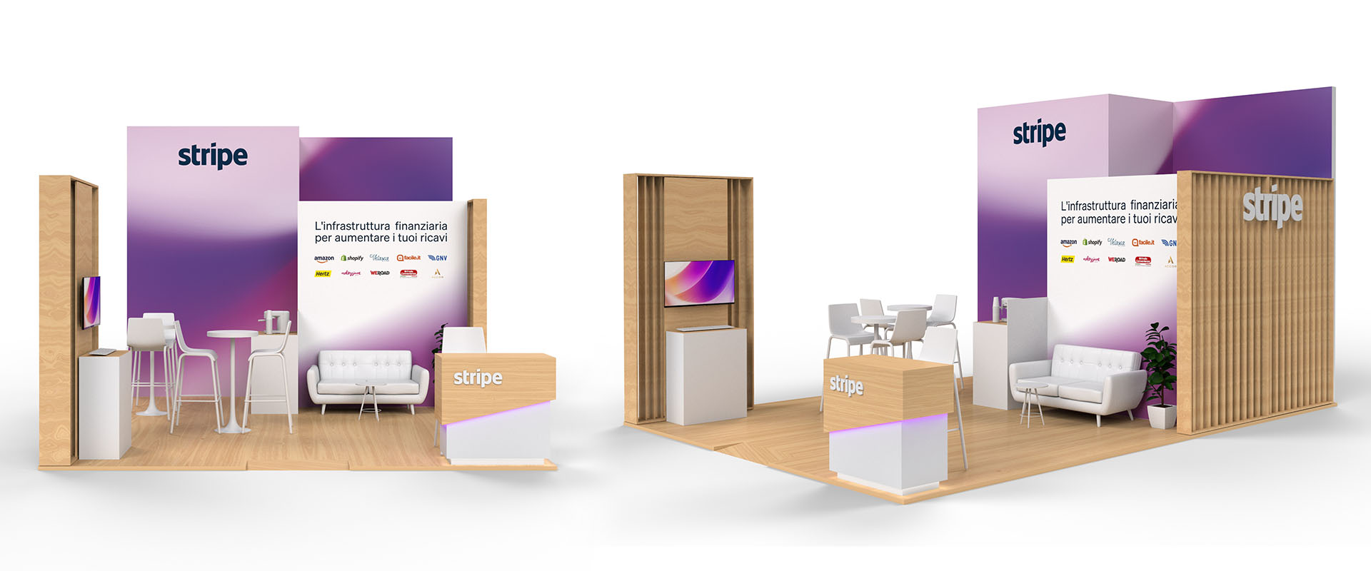 The stand designed by ATC for the XXI edition of Netcomm Forum