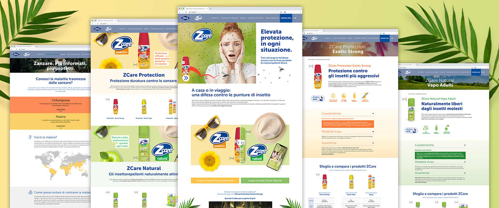 Re-design of the web pages of the new ZCare website