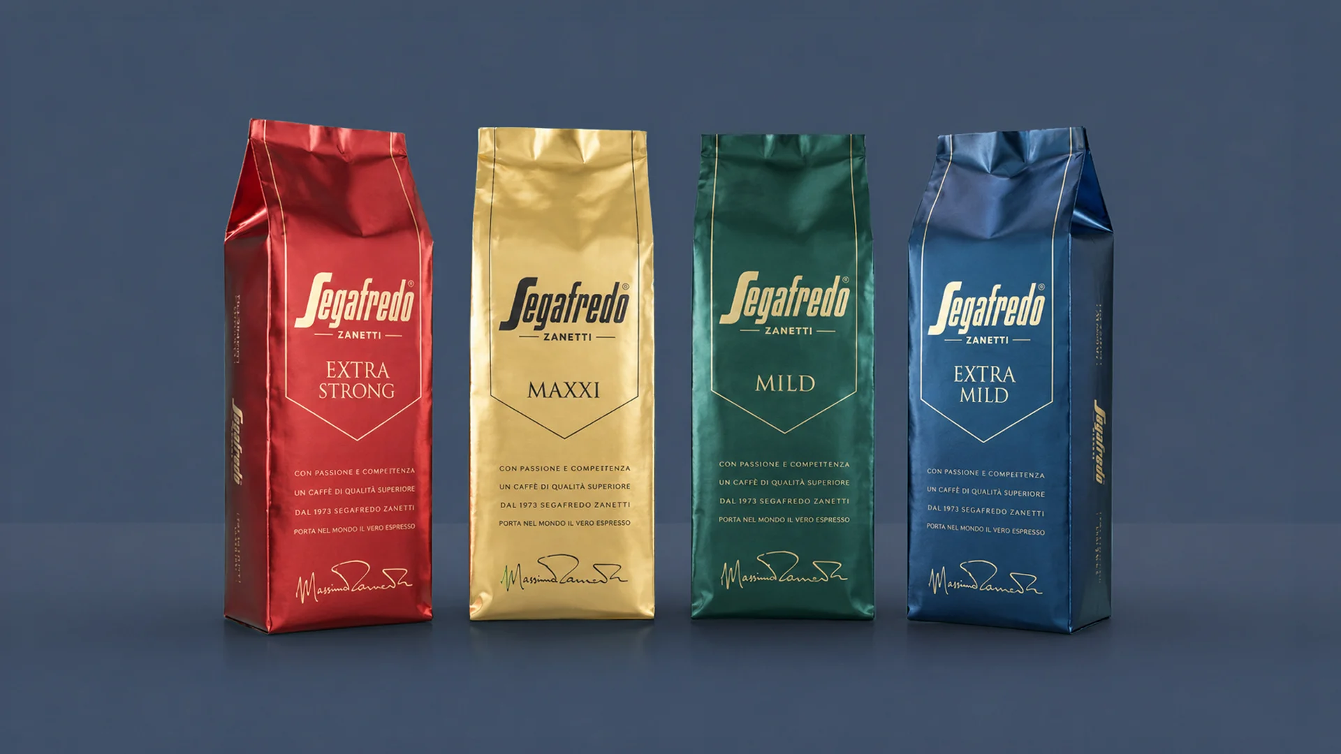 La precedente identità grafica di gamma dei pack ho.re.ca. Premium Segafredo