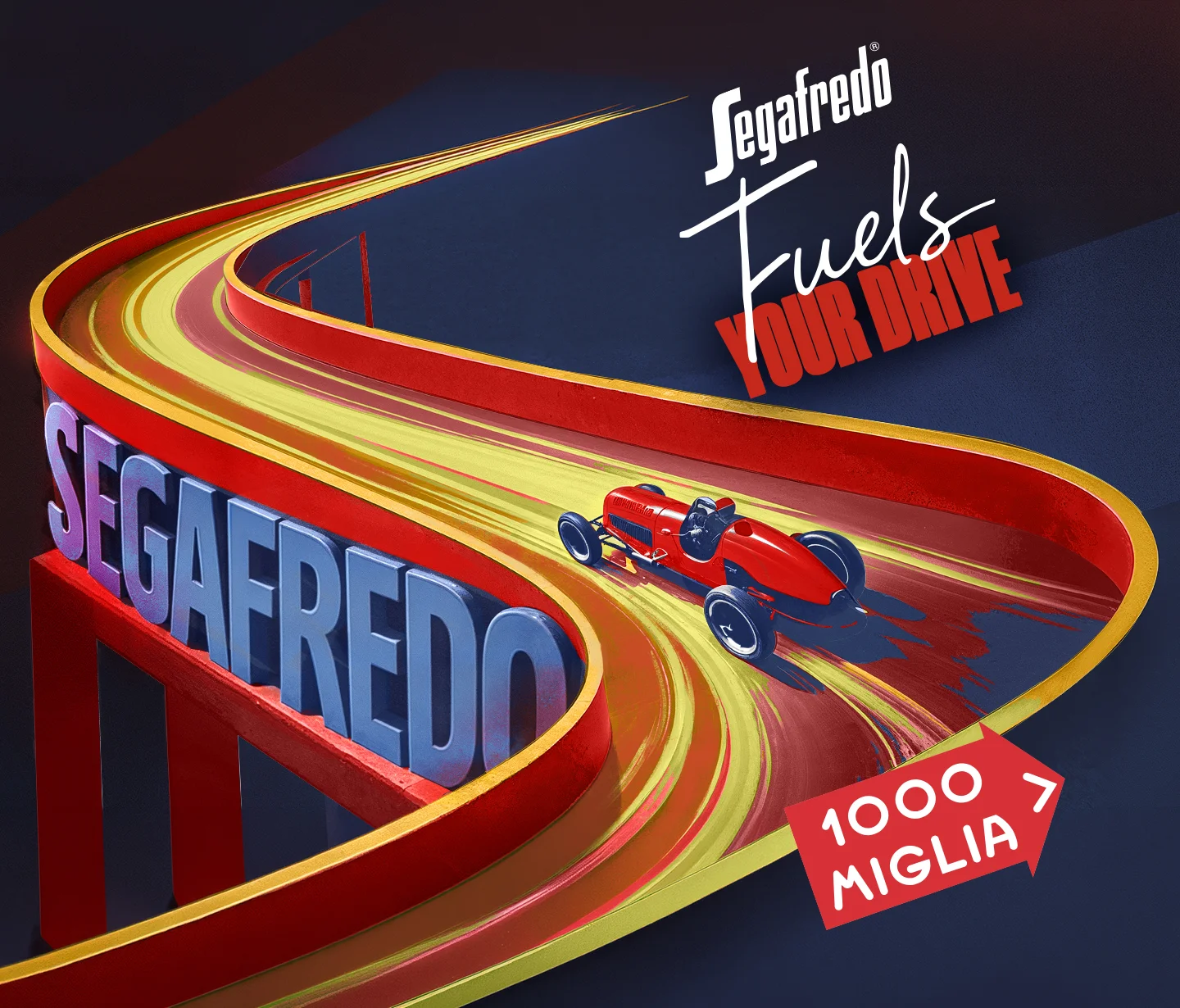 L'illustrazione dedicata ad Audace, la limited edition Segafredo per la 1000 Miglia