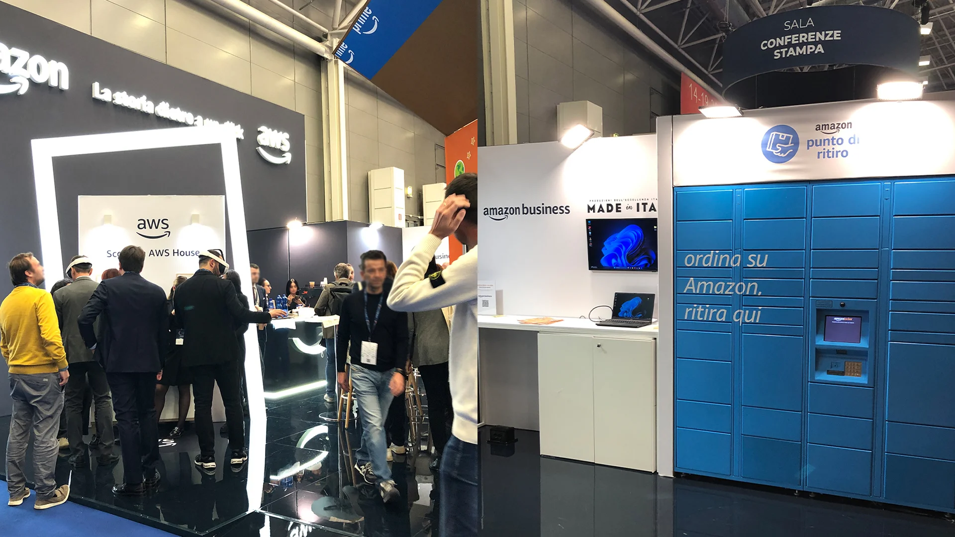 I locker Amazon allo stand AWS di ANCI 2025
