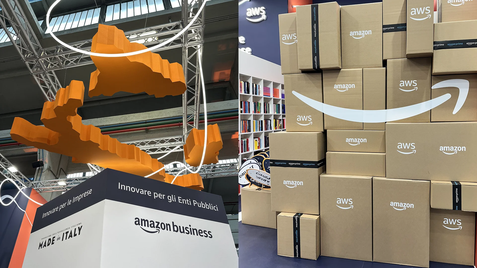L'allestimento dello stand AWS ad ANCI 2024