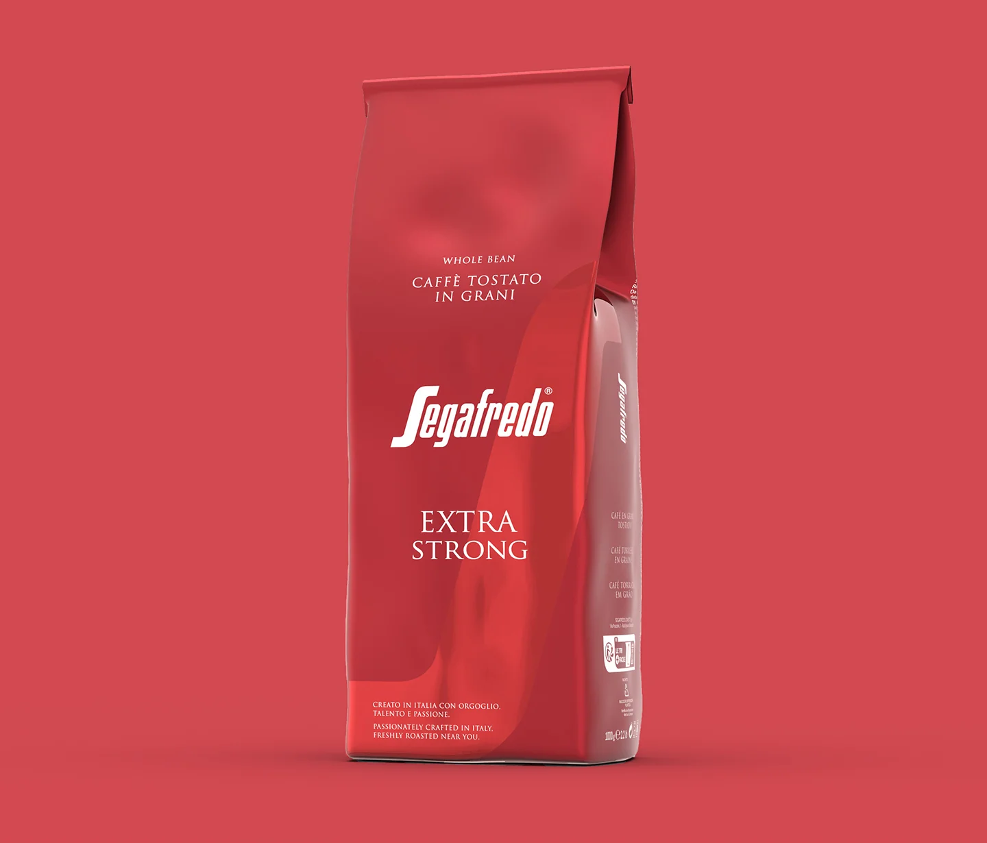 Il packaging per la referenza Extra Strong, parte della linea ho.re.ca. Premium di Segafredo