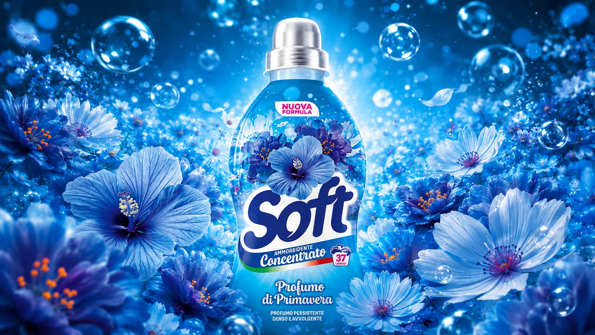 Il packaging del'ammorbidente concentrato Soft Profumo di Primavera, realizzato da ATC