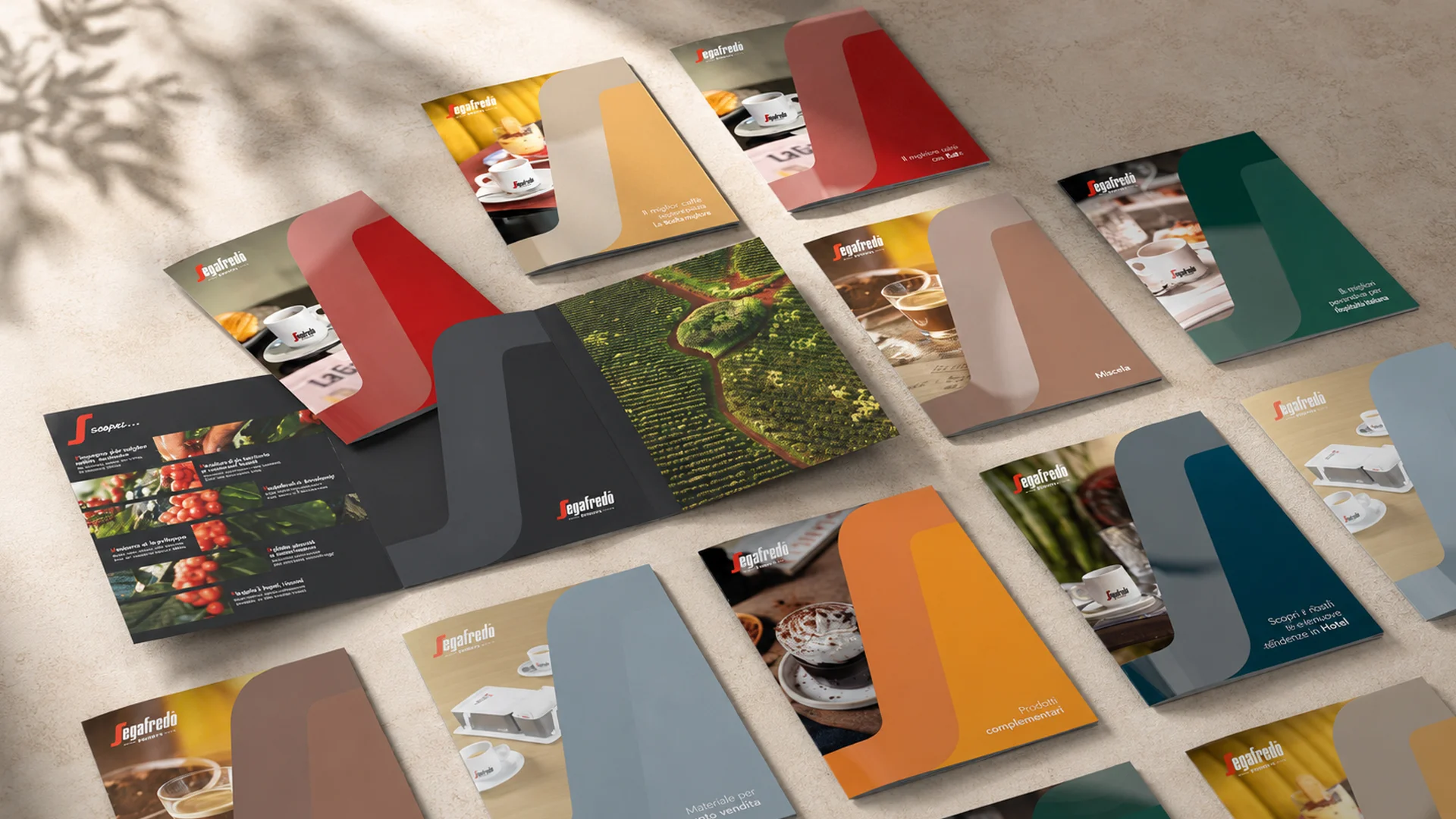 I cataloghi destinati al trade per le gamme ho.re.ca. Segafredo, realizzati da ATC
