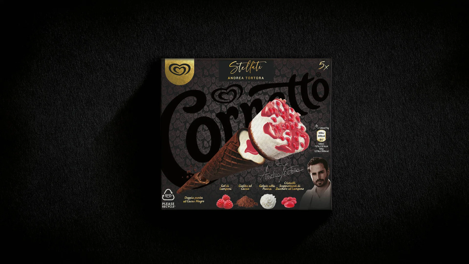 Il packaging di Cornetto Stellati in collaborazione con Andrea Tortora