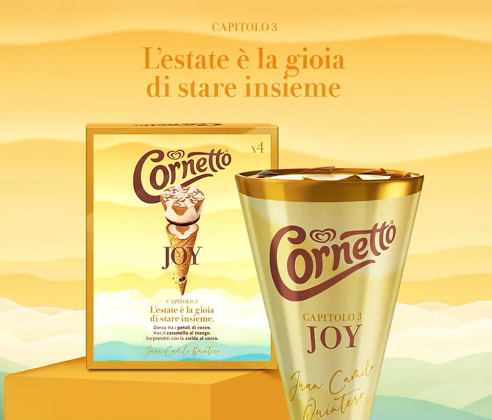 Il packaging per Cornetto Summer Emotions Joy, realizzata da ATC e Reverse
