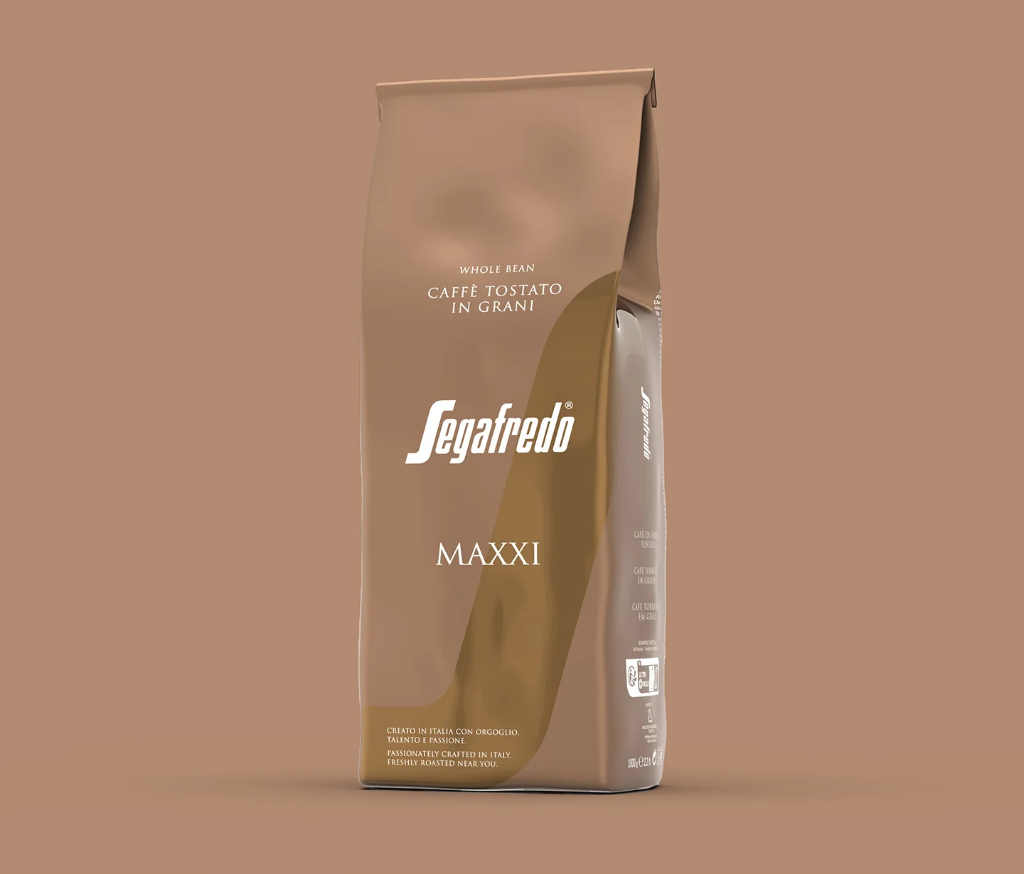 Il packaging per la referenza Maxxi, parte della linea ho.re.ca. Premium di Segafredo